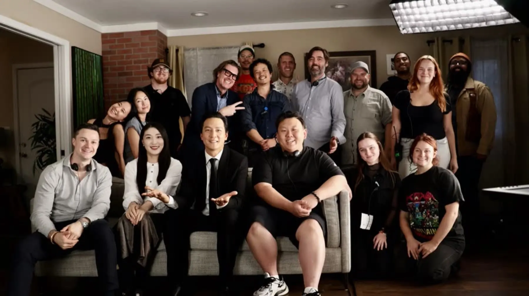 Daniel Wu and the full Evolve production crew